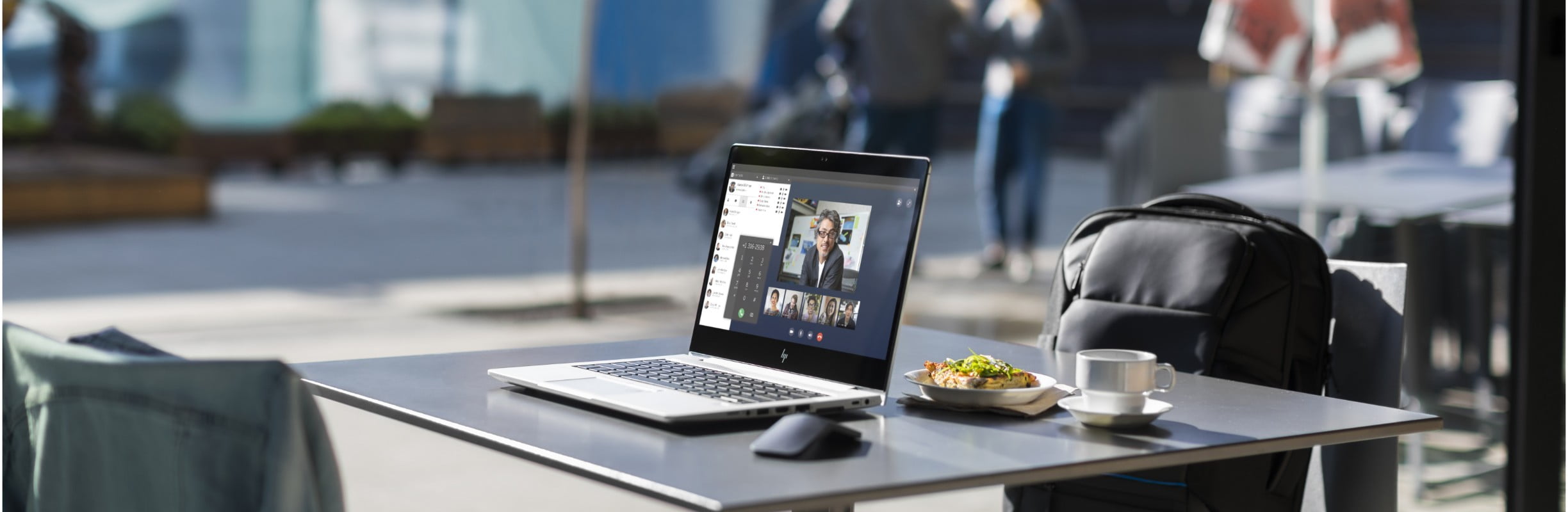 Image of HP laptop in office
